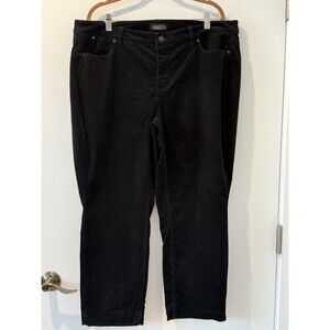 Talbots Womens Jeans Corduroy Black Cotton Petite 18P  Academia Capsule Classic